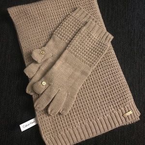 Calvin Klein Scarf and Glove Set